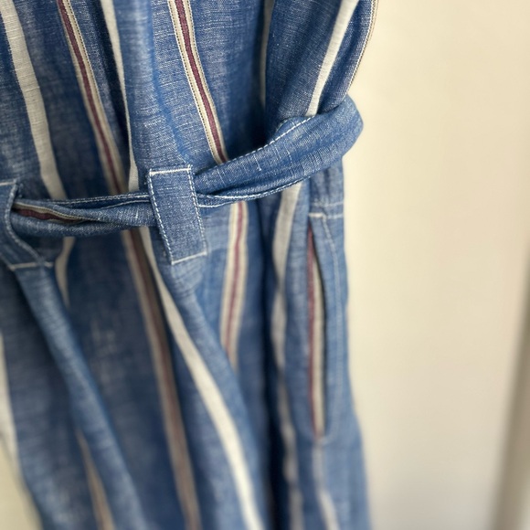 Anthropologie Pilcro Linen Stripe Dress size 14 Cotton Linen - Picture 8 of 12